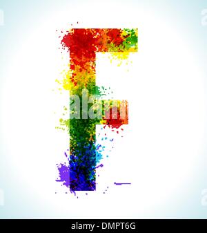 Gradient vector splashes font Stock Vector