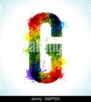 Gradient vector splashes font Stock Vector