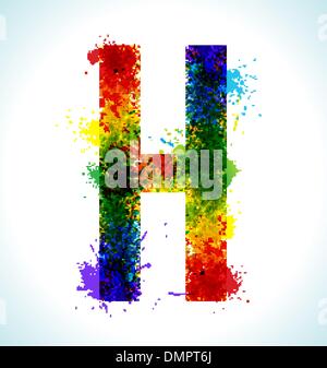 Gradient vector splashes font Stock Vector