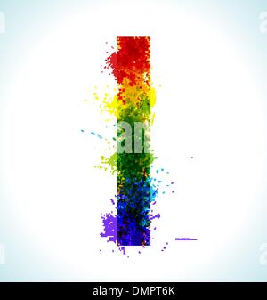 Gradient vector splashes font Stock Vector
