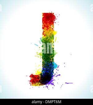 Gradient vector splashes font Stock Vector