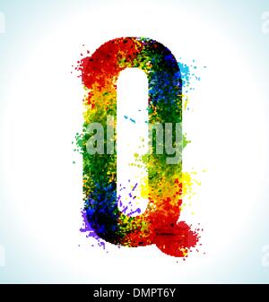 Gradient vector splashes font Stock Vector
