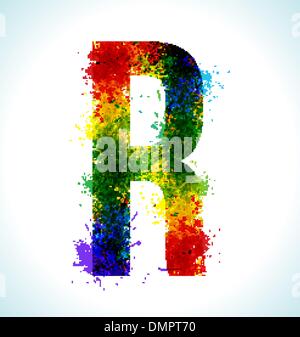 Gradient vector splashes font Stock Vector