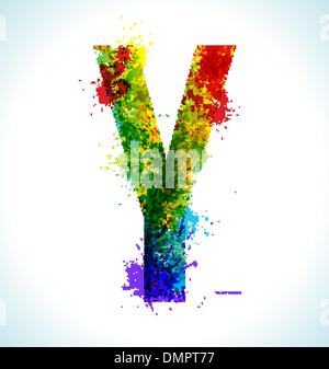 Gradient vector splashes font Stock Vector