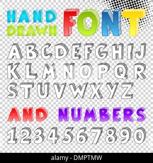 Hand drawn sketch font Stock Vector