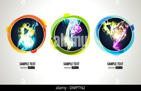 Light Effect in Round Frames Stock Vector