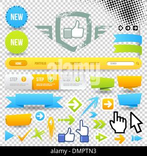 Web Template Icon and Arrows Stock Vector