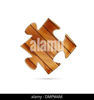 wooden puzzle piece Stock Vector