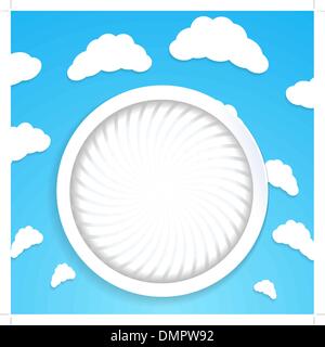 Abstract circular background with clouds Stock Vector