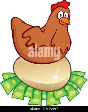Money hatching chicken Stock Vector