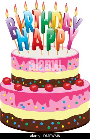 vector birthday cake Stock Vector