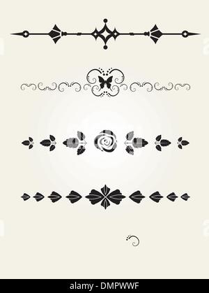 decorative floral dividers Stock Vector