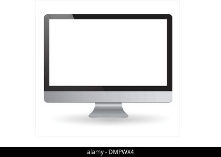 Computer display isolated on white Stock Vector