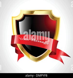 the vector abstract shield with tape Stock Vector