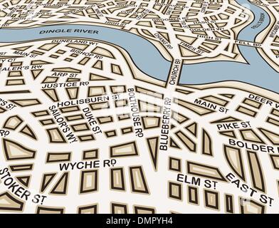 Angled generic streets Stock Vector