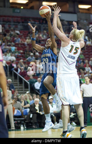 Aug. 25, 2009 - Seattle, Washington, U.S - 25 August 2009: Alana Beard (20) drives to the lane during the Seattle Storm 78-68 victory over the Washington Mystics at Key Arena in Seattle Washington. (Credit Image: © Andrew Fredrickson/Southcreek Global/ZUMApress.com) Stock Photo