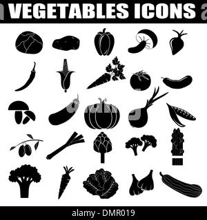 Vegetables icons set Stock Vector