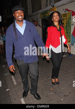 Lennox Lewis and wife Violet Chang Puma party held at Puma Yard in Brick Lane - departures London England - 06.08.12 Stock Photo