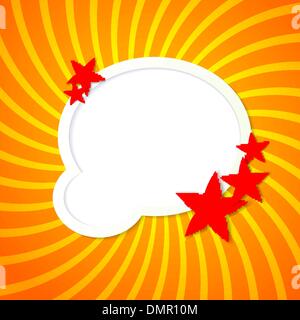 Orange background with round elements and flowers Stock Vector