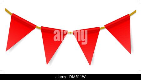 Triangular flags on a rope Stock Vector