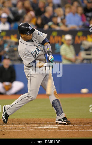 Sep. 27, 2009 - Toronto, Ontario, Canada - 26 September 2009: Seattle Mariners second baseman Jose Lopez (4) swings during an at-bat of the Blue Jays 5-4 victory over the Mariners at the Rogers Centre in Toronto, ON (Credit Image: © Adrian Gauthier/Southcreek Global/ZUMApress.com) Stock Photo