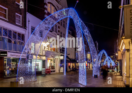 The Christmas Lights In South Molton Street, London, England Stock Photo