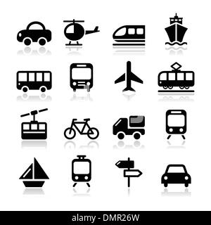 Transport, travel vector icons set isoalted on white Stock Vector