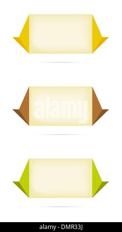 origami labels Stock Vector