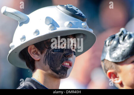 Young Raiders fans during game action on Sunday at the Oakland Coliseum in Oakland, Calif. The New York Jets defeated the Oakland Raiders 38-0. (Credit Image: © Konsta Goumenidis/Southcreek Global/ZUMApress.com) Stock Photo