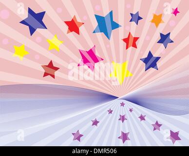 spreading star collage Stock Vector
