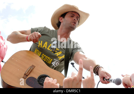 Dean Brody performing at 1st Annual Boots and Hearts Music Festival at Canadian Tire Motorsport Park Bowmanville Canada - Stock Photo