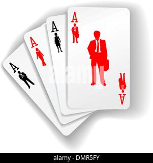 Business People Suits Resources Playing Cards Stock Vector