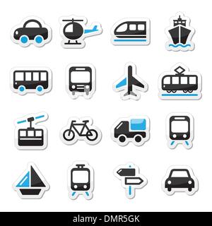 Transport, travel vector icons set isoalated on white Stock Vector
