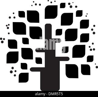 Stylized vector black tree Stock Vector