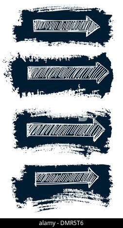 Arrows set grunge Stock Vector