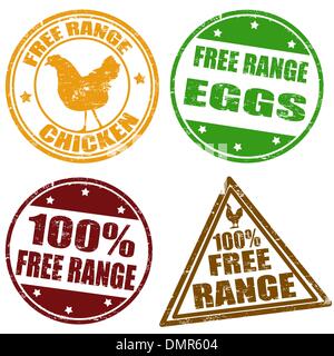 Set of free range stamps Stock Vector