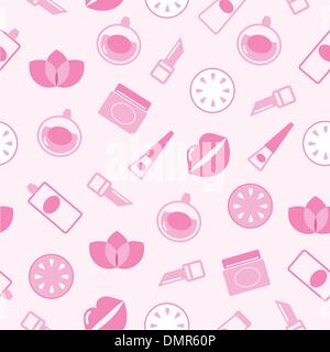 Cosmetics seamless pink pattern or texture, background Stock Vector