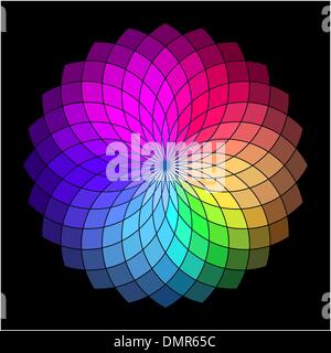 Rainbow style vector wheel. Color Creative Abstract Flower Stock Vector