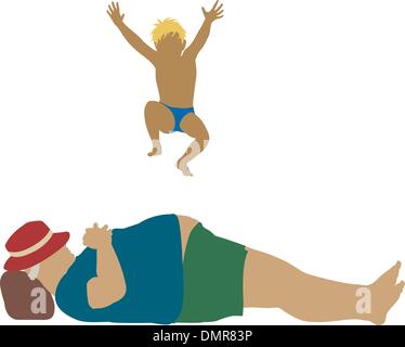 Human trampoline Stock Vector