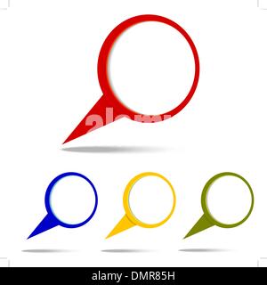 Set of  3D map pointers Stock Vector