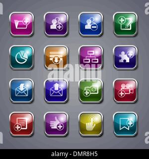 Glass web buttons Stock Vector