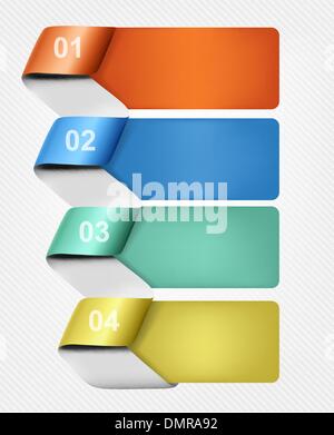 Set of info graphics banners with numbers. Vector illustration Stock Vector