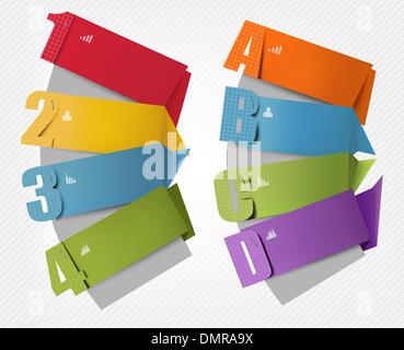 Set of info graphics banners with numbers and letters. Vector il Stock Vector