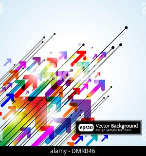 Abstract colored gradient background with arrows Stock Vector