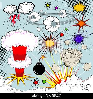 Vector comic book explosion elements for your design Stock Vector