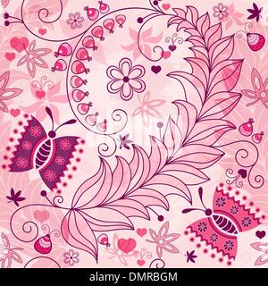 Seamless spring grunge floral pattern Stock Vector