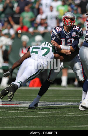 20 September 2009: New England Patriots #12 Quarterback Tom Brady with a  pass.The New York Jets defeated the New England Patriots 16-9 at Giants  Stadium in Rutherford, New Jersey. (Credit Image: ©