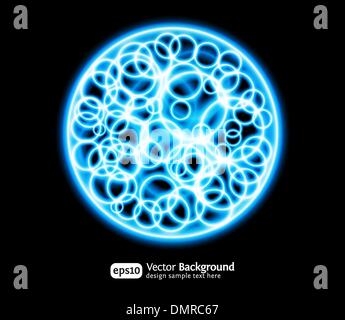 Eps10 bright effects round blue background Stock Vector