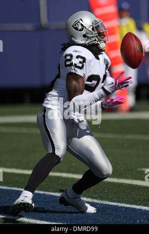 Oakland Raiders #23 Corner Back Jonathan Holland with the ball. The New  York Giants defeated the Oakland Raiders 44-7 at Giants Stadium in  Rutherford, New Jersey. (Credit Image: © Anthony Gruppuso/Southcreek  Global/ZUMApress.com