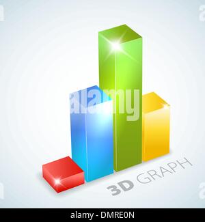 Colorful 3D bar graph Stock Vector